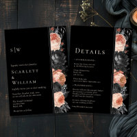 Gothic Vintag Black Monogram Wedding All in one