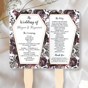 Gothic Vintag Coffin HalloWedding Programm Hand Fächer