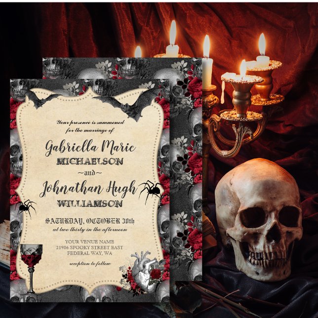 Gothic Vintag Halloween Hochzeitseinladung Einladung (Gothic Vintage Halloween Wedding Invitation)