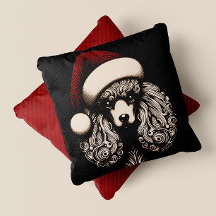 Gothic Vintag Style Christmas Poodle Kissen