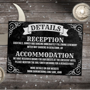 Gothic Vintag Witchy Details Hochzeit Mitteilungskarte