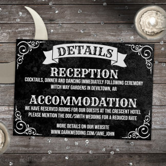 Gothic Vintag Witchy Details Hochzeit Mitteilungskarte