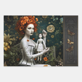 Gothic Vintage Art Design Geschenkpapier Set