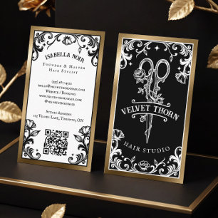 Gothic Vintage Haarstylist Schönheitssalon Schwarz Visitenkarte