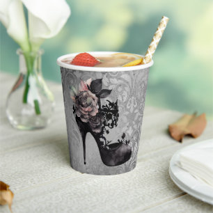 Gothic Vogue Mute Pastel Rose Mode Stiletto Pappbecher