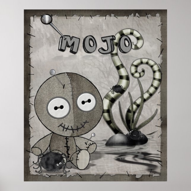 Gothic Voodoo Doll Folk Art Poster (Vorne)