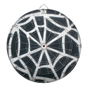 Gothic Web Velocity Bold Black and White Designer Dartscheibe