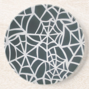Gothic Web Velocity Bold Black and White Designer Sandstein Untersetzer