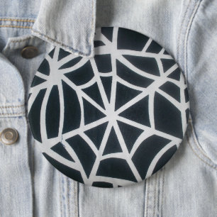 Gothic Web Velocity Bold Black White Spinnennetz D Button