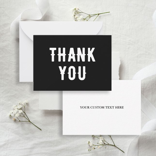Gothic Wedding Black & White Vielen Dank Mitteilungskarte (Gothic Wedding Black & White Thank You Note Card
)
