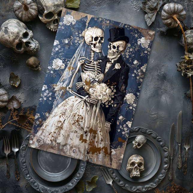 Gothic Wedding Bride Groom Skeleton Decoupage Seidenpapier (Von Creator hochgeladen)