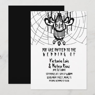 Gothic Wedding Chandelier Spider Web Black Einladung