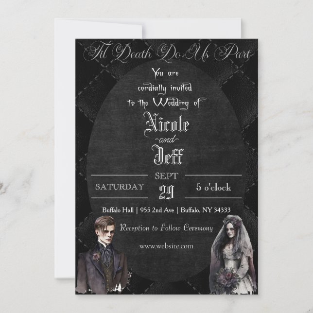 Gothic Wedding Dark Wedding Einladung (Vorderseite)