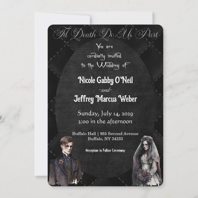 Gothic Wedding Dark Wedding Einladung (Vorderseite)
