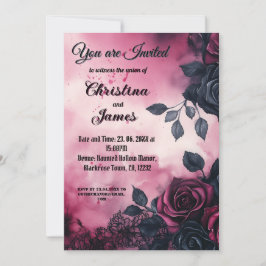 Gothic Wedding Design: Dunkle Rose und Spitzen Einladung