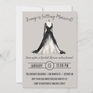 Gothic Wedding Dress Brautparty Einladung