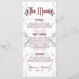 Gothic Wedding Dripping Rote Rosen Moody Wedding Menükarte