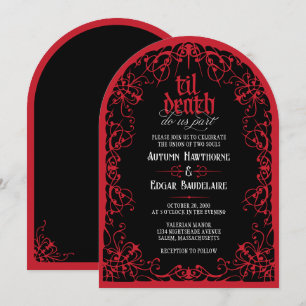 Gothic Wedding-Einladung mit Spitzbogen 'Bis dass  Einladung
