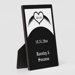 Gothic Wedding Flügelherz Mit Monogramm Fotoplatte