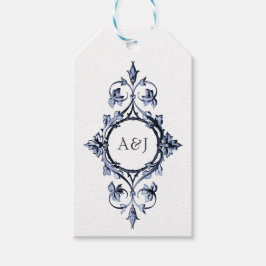 Gothic Wedding Gilded Frame Monogram Geschenkanhänger