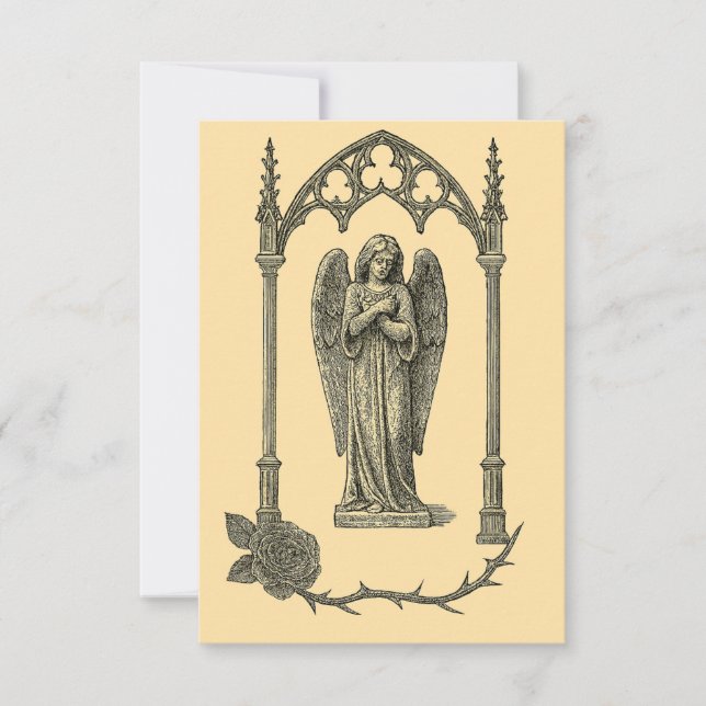Gothic Wedding Invitation – Somber Angel (AI-Gen) (Devant)
