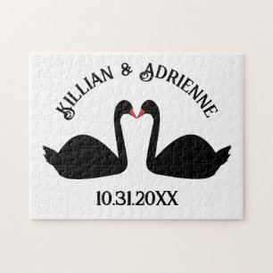 Gothic Wedding Kissing Black Swans Custom
