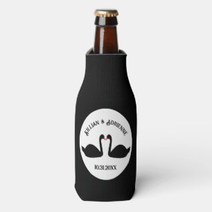 Gothic Wedding Kissing Black Swans Custom Flaschenkühler