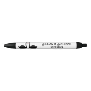 Gothic Wedding Kissing Black Swans Custom Kugelschreiber