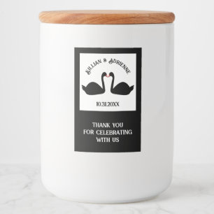 Gothic Wedding Kissing Black Swans Custom Lebensmitteletikett