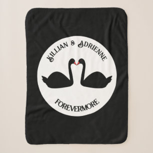 Gothic Wedding Kissing Black Swans Custom Sherpadecke