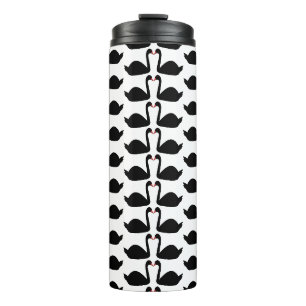 Gothic Wedding Kissing Black Swans Gemustert Thermosbecher