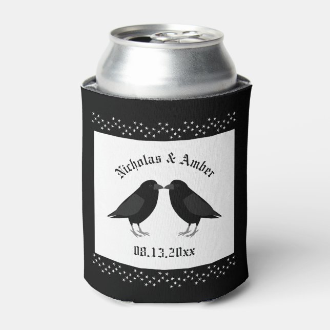 Gothic Wedding Kissing Ravens Custom Dosenkühler (Kanne Vorderseite)