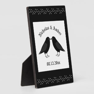 Gothic Wedding Kissing Ravens Custom Fotoplatte
