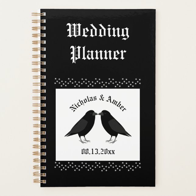 Gothic Wedding Kissing Ravens Custom Planer (Vorderseite)