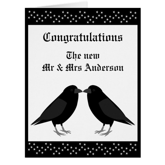 Gothic Wedding Kissing Ravens Custom Wedding (Vorderseite)