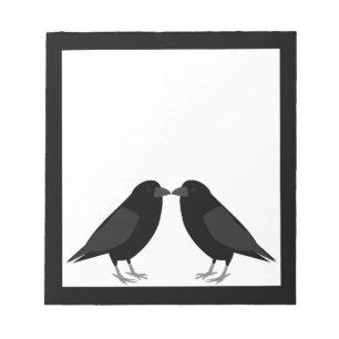 Gothic Wedding Kissing Ravens Notizblock