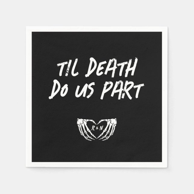 Gothic Wedding Napkins, Halloween Wedding Serviette (Vorderseite)