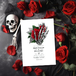 Gothic Wedding QR Code für Schwarz und Rot Einladung