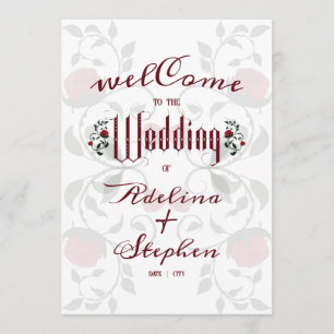 Gothic Wedding Rote Rosen Moody Order of Service Programm