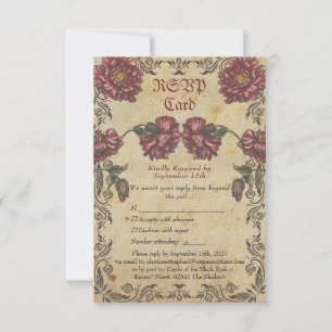 Gothic Wedding RSVP Card   Vintag Karte
