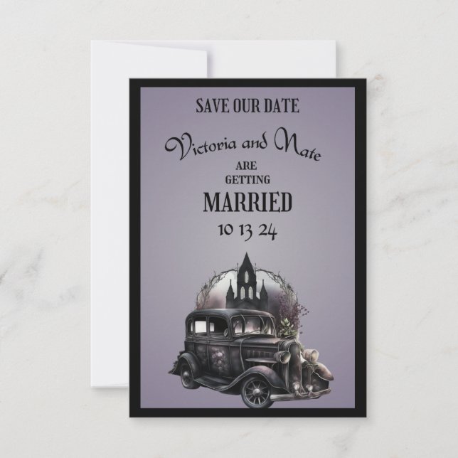 Gothic Wedding Save the Date (Vorderseite)