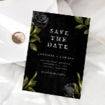 Gothic Wedding Save The Date<br><div class="desc">Gotische Save the Date-Karte zur Illustration von schwarzen Rose. Ideal für eine halbjährliche Hochzeit.</div>