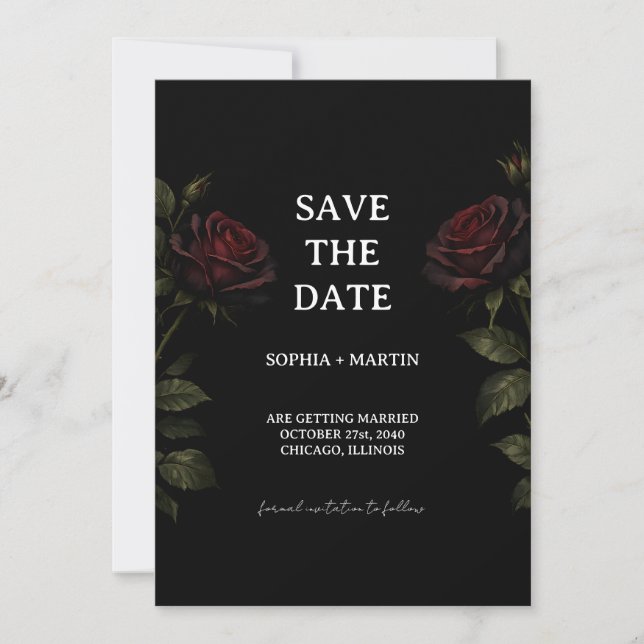Gothic Wedding Save The Date Einladung (Vorderseite)