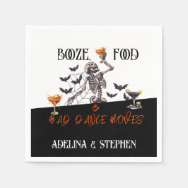 Gothic Wedding Skeleton Booze Food Bad Dance Moves Serviette
