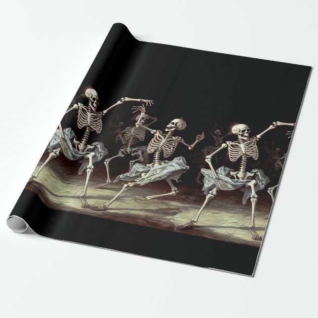 Gothic Wedding Skeletts Geschenkpapier (Ungerollt)