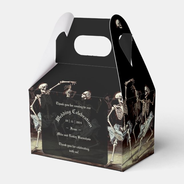 Gothic Wedding Skeletts Geschenkschachtel (Rückseite)
