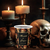 Gothic Wedding Skulls Black Rote Rose Custom