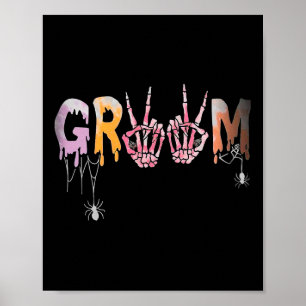 Gothic Wedding Spooky Halloween Skeleton Groom Jus Poster
