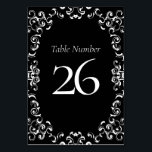 Gothic Wedding Tischnummer<br><div class="desc">Unser schönes,  wirbelfarbenes Design verleiht dieser lila und schwarz-gotischen Hochzeitskollektion ein modernes Element. Ideal für eine dunkle Hochzeit oder Halloween-Affäre.</div>