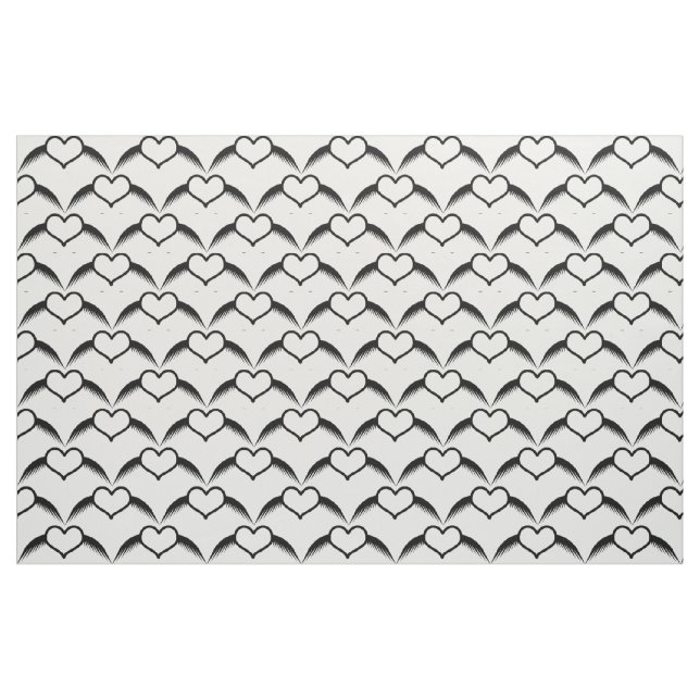 Gothic Wedding Winged Heart Gemustert Stoff (Fat Quarter (45,7 x 55,9 cm))